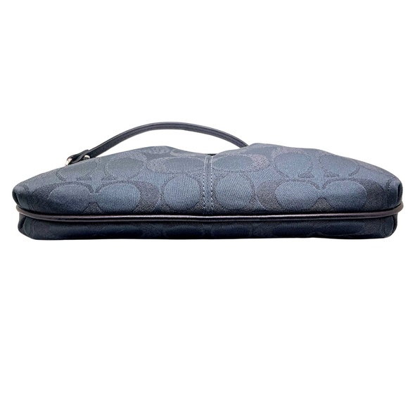 Vintage COACH Signature Wristlet Canvas Leather Blue Large - Picture 5 of 6